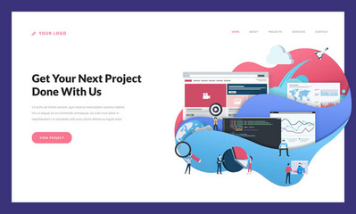 創意網站模板設計。網站和移動網站開發網頁設計的矢量插圖概念。易于編輯和自定義